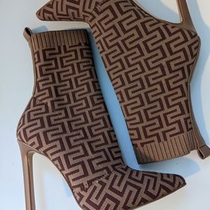 Steve Madden Sock Bootie - Multi Brown Diani Heel